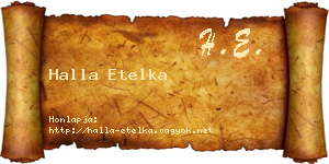 Halla Etelka névjegykártya